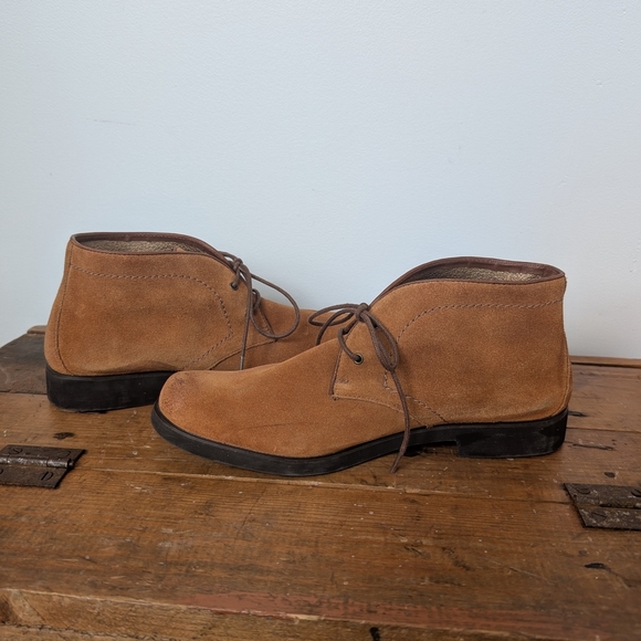 Hush Puppies Women's Tan Suede Chukka Booties In Size 8.5 - Picture 2 of 7